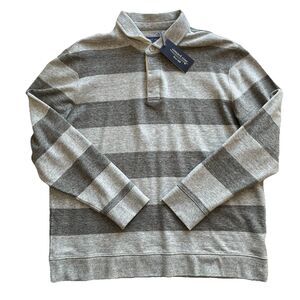 VINEYARD VINES Striped Surfside Cam Shirt Long Sleeve Rugby Polo Sweatshirt XL